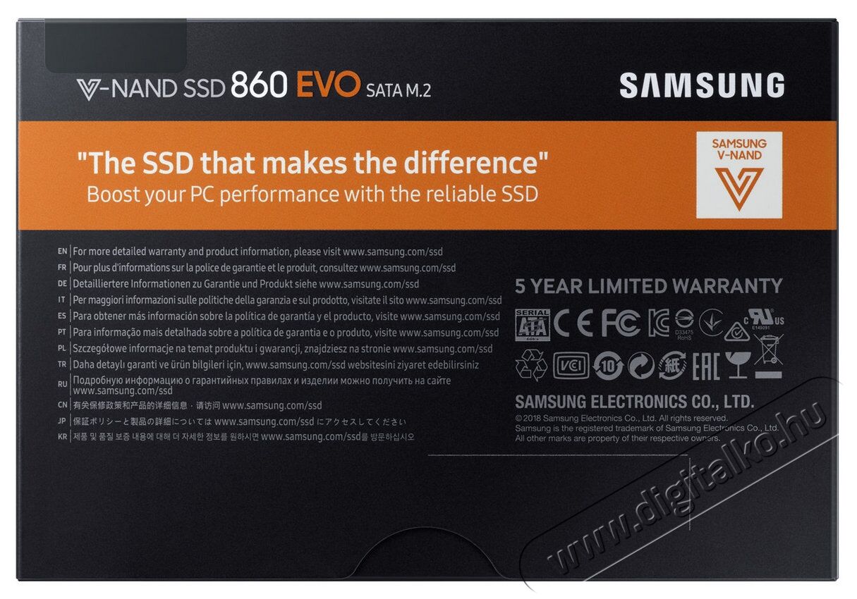 SAMSUNG 860 EVO 1000GB M.2 SATA (MZ-N6E1T0BW) SSD Iroda és számítástechnika - Adattároló / merevlemez - SSD - 334094