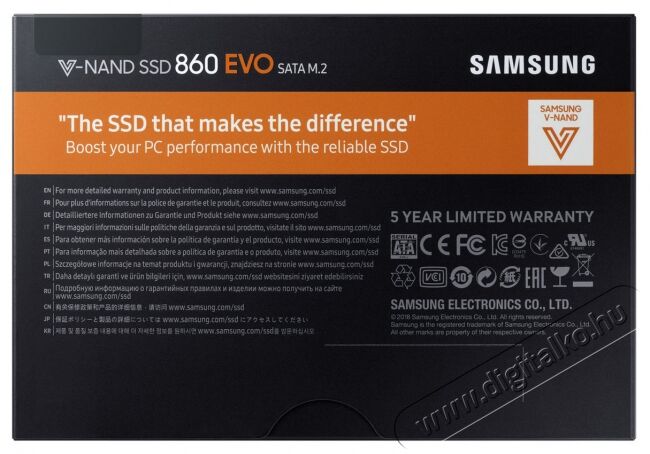 SAMSUNG 860 EVO 1000GB M.2 SATA (MZ-N6E1T0BW) SSD Iroda és számítástechnika - Adattároló / merevlemez - SSD - 334094