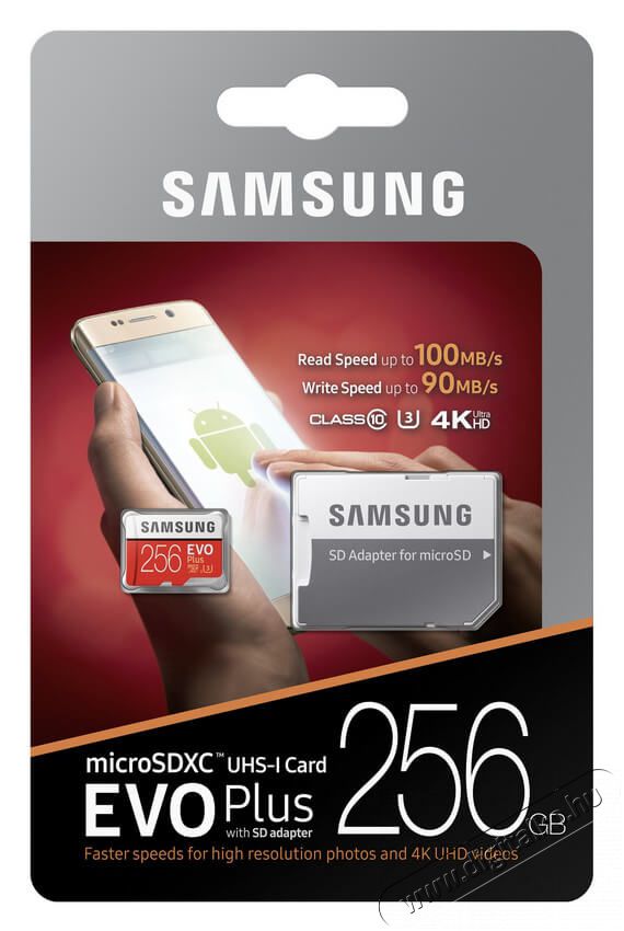 SAMSUNG 256GB microSD EVO Plus SDXC Class10 (MB-MC256GA/EU) memóriakártya + adapter Memória kártya / Pendrive - MicroSD / MicroSDHC kártya - 338776