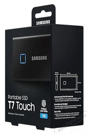 SAMSUNG 1000GB USB 3.2 (MU-PC1T0K/WW) ujjlenyomatolvasós T7 Touch külső SSD - fekete Iroda és számítástechnika - Adattároló / merevlemez - Külső SSD