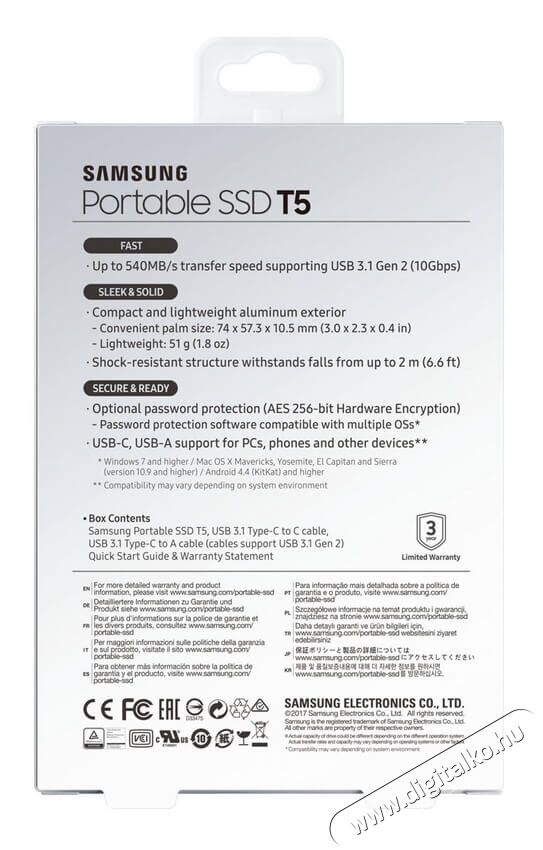 SAMSUNG T5 2TB külső (MU-PA2T0B/EU) SSD Egyéb - Nem forgalmazzuk ! - 326154
