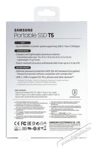 SAMSUNG T5 2TB külső (MU-PA2T0B/EU) SSD Egyéb - Nem forgalmazzuk ! - 326154