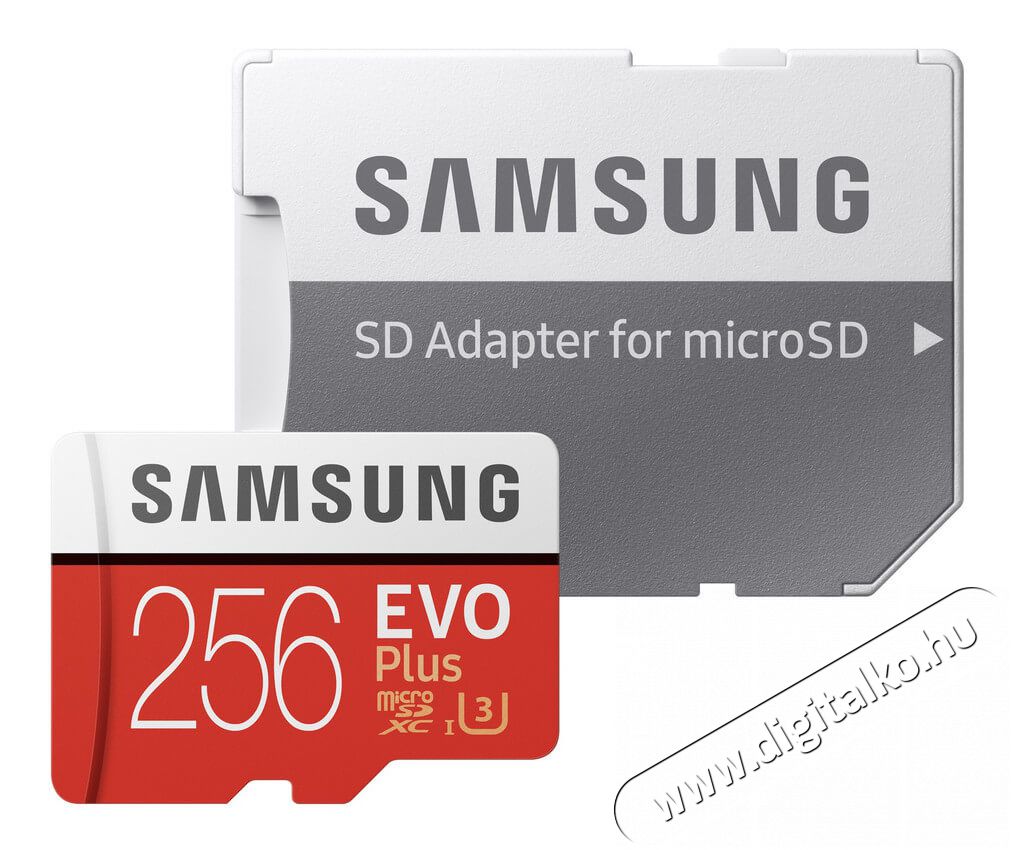 SAMSUNG 256GB microSD EVO Plus SDXC Class10 (MB-MC256GA/EU) memóriakártya + adapter Memória kártya / Pendrive - MicroSD / MicroSDHC kártya - 338776
