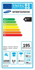 SAMSUNG WF80F5E0W4W/LE mosógép Háztartás / Otthon / Kültér - Mosógép / szárítógép - Elöltöltős normál (60cm-ig) mosógép - 294085
