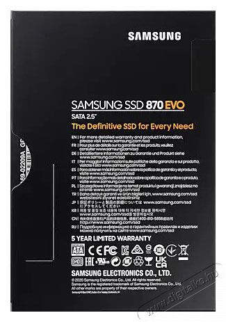 SAMSUNG MZ-77E250B/EU 250GB SATA3 2,5 870 EVO SSD Egyéb - Nem forgalmazzuk ! - 369800