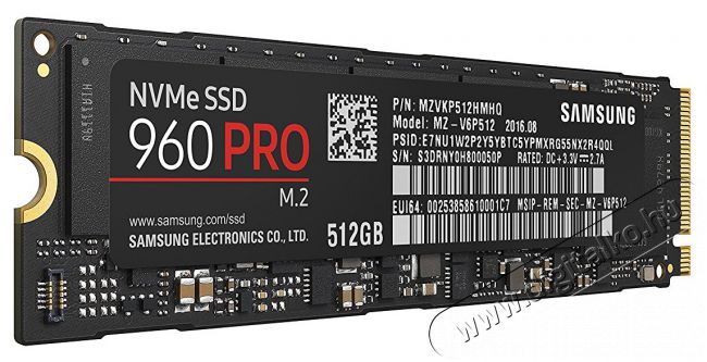 SAMSUNG 512GB NVMe M.2 2280 960 PRO (MZ-V6P512BW) SSD Iroda és számítástechnika - Adattároló / merevlemez - SSD - 326157