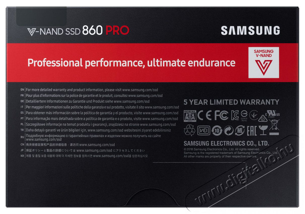 SAMSUNG 1024GB SATA3 2.5 860 PRO Basic (MZ-76P1T0B/EU) SSD Egyéb - Nem forgalmazzuk ! - 334095