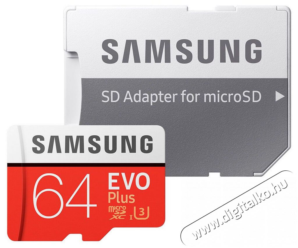 SAMSUNG 64GB microSDXC EVO Plus (SDXC Class10) (MB-MC64GA/EU) memória kártya adapterrel Memória kártya / Pendrive - MicroSD / MicroSDHC kártya - 338778