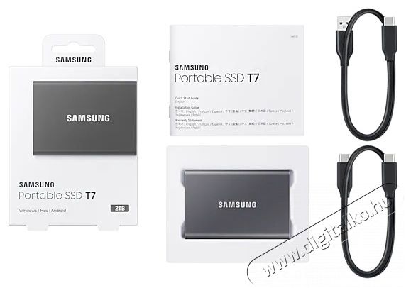 SAMSUNG 2000GB USB 3.2 (MU-PC2T0T/WW) T7 külső SSD - szürke Egyéb - Nem forgalmazzuk ! - 369787