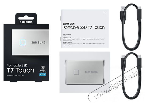 SAMSUNG 500GB USB 3.2 (MU-PC500S/WW) ujjlenyomatolvasós T7 Touch külső SSD - ezüst Egyéb - Nem forgalmazzuk ! - 369828