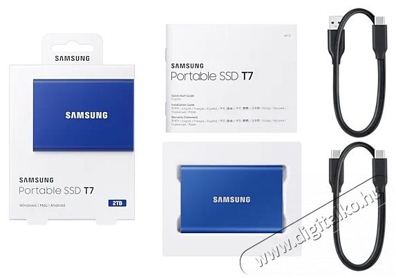 SAMSUNG 2000GB USB 3.2 (MU-PC2T0H/WW) T7 külső SSD - kék Iroda és számítástechnika - Adattároló / merevlemez - Külső SSD