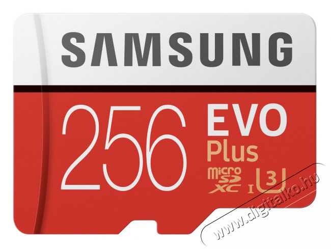SAMSUNG 256GB microSD EVO Plus SDXC Class10 (MB-MC256GA/EU) memóriakártya + adapter Memória kártya / Pendrive - MicroSD / MicroSDHC kártya - 338776