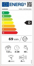 SAMSUNG WW70AA126AE/LE elöltöltős mosógép Háztartás / Otthon / Kültér - Mosógép / szárítógép - Elöltöltős keskeny (45cm-ig) mosógép - 371422