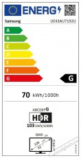 SAMSUNG UE43AU7192UXXH UHD 4K SMART Televízió Televíziók - LED televízió - UHD 4K felbontású - 374267