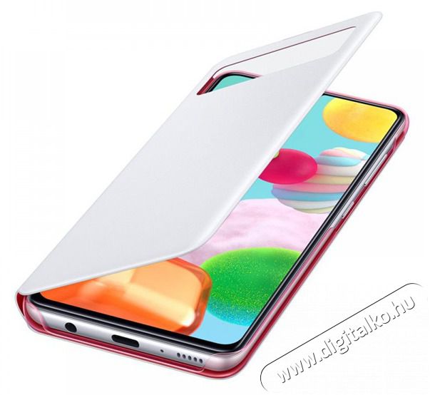 SAMSUNG OSAM-EF-EA415PWEG Galaxy A41 s-view wallet cover feh&eacute;r v&eacute;dőtok Mobil / Kommunik&aacute;ci&oacute; / Smart - Mobiltelefon kieg&eacute;sz&iacute;tő / tok - Tok / h&aacute;tlap - 455965