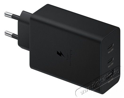 SAMSUNG EP-T6530NBEGEU 65W PD 2xUSB C/USB A fekete hálózati gyorstöltő adapter Mobil / Kommunikáció / Smart - Mobiltelefon kiegészítő / tok - Hálózati-, autós töltő - 477261