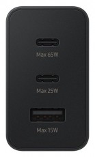 SAMSUNG EP-T6530NBEGEU 65W PD 2xUSB C/USB A fekete hálózati gyorstöltő adapter Mobil / Kommunikáció / Smart - Mobiltelefon kiegészítő / tok - Hálózati-, autós töltő - 477261