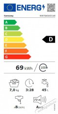SAMSUNG WW70AGAS21AELE keskeny elöltöltős mosógép Háztartás / Otthon / Kültér - Mosógép / szárítógép - Elöltöltős keskeny (45cm-ig) mosógép - 491212