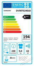 SAMSUNG DV90T6240LB/S6 9 kg hőszivattyús szárítógép Háztartás / Otthon / Kültér - Mosógép / szárítógép - Szárítógép - 501073