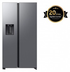 SAMSUNG RS70F64KETEO Side-by-Side hűtőszekrény AI Energia üzemmóddal 640 L, matt metál Konyhai termékek - Hűtő, fagyasztó (szabadonálló) - Amerikai típusú Side By Side hűtő - 505309