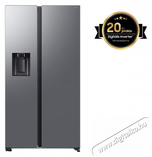 SAMSUNG RS70F64KETEO Side-by-Side hűtőszekrény AI Energia üzemmóddal 640 L, matt metál Konyhai termékek - Hűtő, fagyasztó (szabadonálló) - Amerikai típusú Side By Side hűtő - 505309