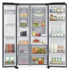 SAMSUNG RS70F64KETEO Side-by-Side hűtőszekrény AI Energia üzemmóddal 640 L, matt metál Konyhai termékek - Hűtő, fagyasztó (szabadonálló) - Amerikai típusú Side By Side hűtő - 505309
