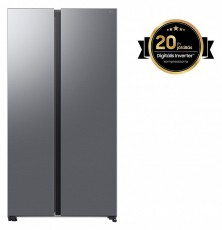 SAMSUNG RS70F65QETEO Side-by-Side hűtőszekrény AI Energia üzemmóddal 659 L, matt metál Konyhai termékek - Hűtő, fagyasztó (szabadonálló) - Amerikai típusú Side By Side hűtő - 505310