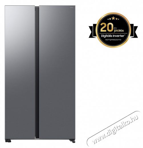 SAMSUNG RS70F65QETEO Side-by-Side hűtőszekrény AI Energia üzemmóddal 659 L, matt metál Konyhai termékek - Hűtő, fagyasztó (szabadonálló) - Amerikai típusú Side By Side hűtő - 505310
