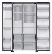 SAMSUNG RS90F66BETEO Side-by-Side hűtőszekrény Family Hubbal 614 L, matt metál Konyhai termékek - Hűtő, fagyasztó (szabadonálló) - Amerikai típusú Side By Side hűtő - 505311
