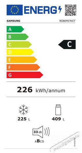 SAMSUNG RS80F67KCTEO Konyhai term&eacute;kek - Hűtő, fagyaszt&oacute; (szabadon&aacute;ll&oacute;) - Amerikai t&iacute;pus&uacute; Side By Side hűtő - 509512