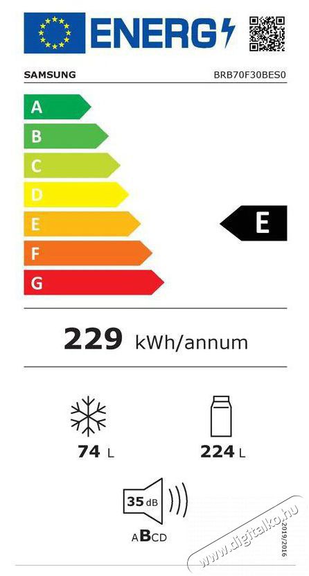 SAMSUNG BRB70F30BES0EO Konyhai term&eacute;kek - Hűtő, fagyaszt&oacute; (be&eacute;p&iacute;thető) - Alulfagyaszt&oacute;s kombin&aacute;lt hűtő - 509293