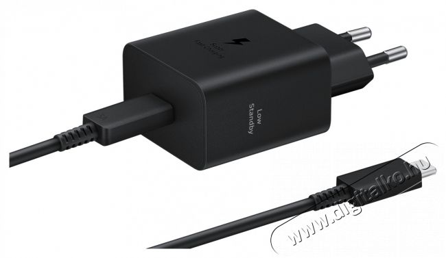 SAMSUNG EP-T4511XBE Super Fast 45W Type-C fekete hálózati töltő + Type-C adat- és töltőkábel Mobil / Kommunikáció / Smart - Mobiltelefon kiegészítő / tok - Hálózati-, autós töltő - 514830