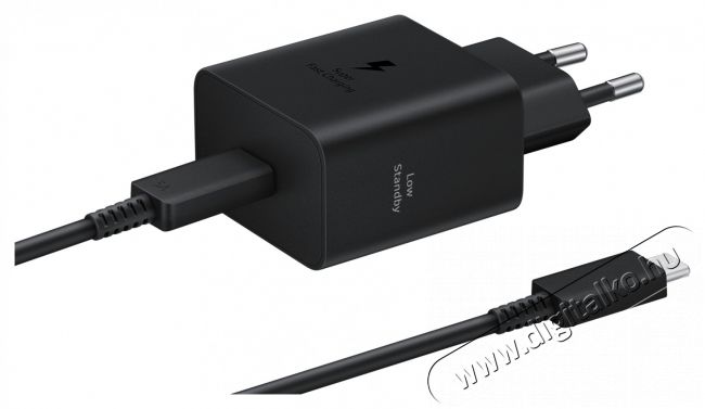 SAMSUNG EP-T4511XBE Super Fast 45W Type-C fekete hálózati töltő + Type-C adat- és töltőkábel Mobil / Kommunikáció / Smart - Mobiltelefon kiegészítő / tok - Hálózati-, autós töltő - 514830