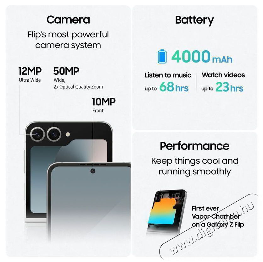 SAMSUNG Galaxy Z Flip6 12GB/256GB S&aacute;rga Mobil / Kommunik&aacute;ci&oacute; / Smart - Okostelefon - Android - 521316