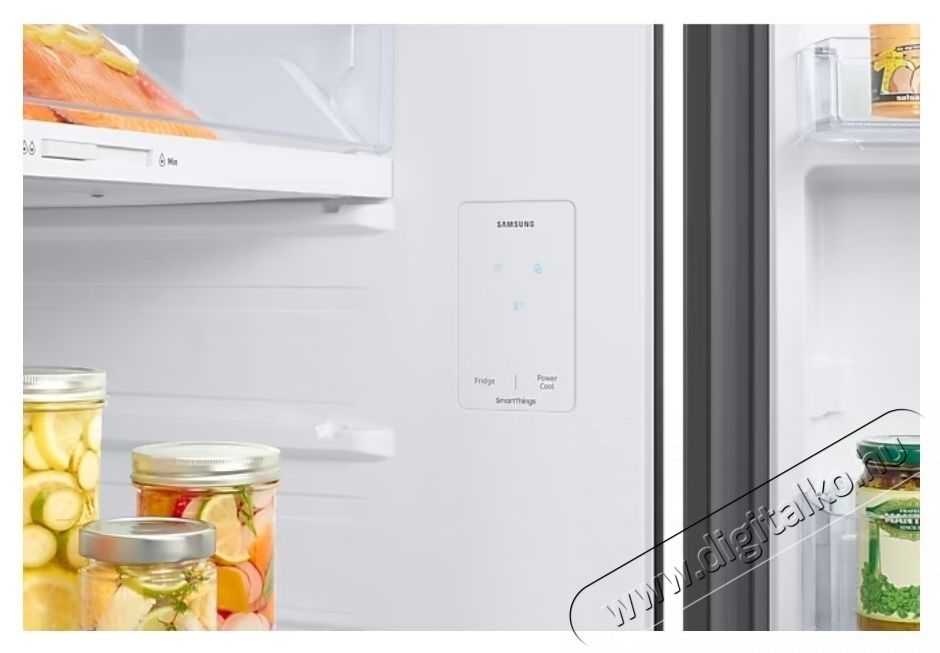 SAMSUNG RT47CB662622EO K&eacute;tajt&oacute;s hűtőszekr&eacute;ny, 465 l, E energiaoszt&aacute;ly, No Frost, All Around Cooling, WiFi, Smart Control, Fekete &uuml;veg Konyhai term&eacute;kek - Hűtő, fagyaszt&oacute; (be&eacute;p&iacute;thető) - Fel&uuml;lfagyaszt&oacute;s kombin&aacute;lt hűtő - 535686
