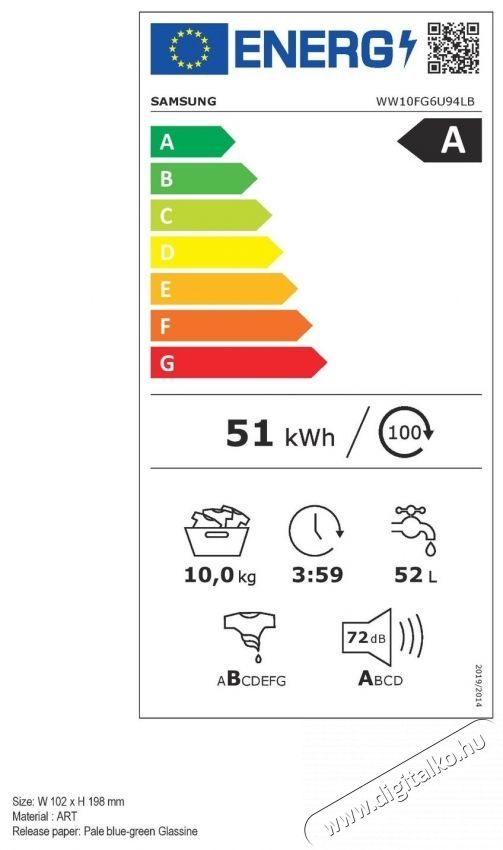 SAMSUNG WW10FG6U94LBU4 mos&oacute;g&eacute;p H&aacute;ztart&aacute;s / Otthon / K&uuml;lt&eacute;r - Mos&oacute;g&eacute;p / sz&aacute;r&iacute;t&oacute;g&eacute;p - El&ouml;lt&ouml;ltős norm&aacute;l (60cm-ig) mos&oacute;g&eacute;p - 535690