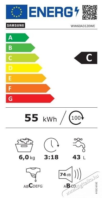 SAMSUNG WW60A3120WE/LE mos&oacute;g&eacute;p H&aacute;ztart&aacute;s / Otthon / K&uuml;lt&eacute;r - Mos&oacute;g&eacute;p / sz&aacute;r&iacute;t&oacute;g&eacute;p - El&ouml;lt&ouml;ltős norm&aacute;l (60cm-ig) mos&oacute;g&eacute;p - 535689