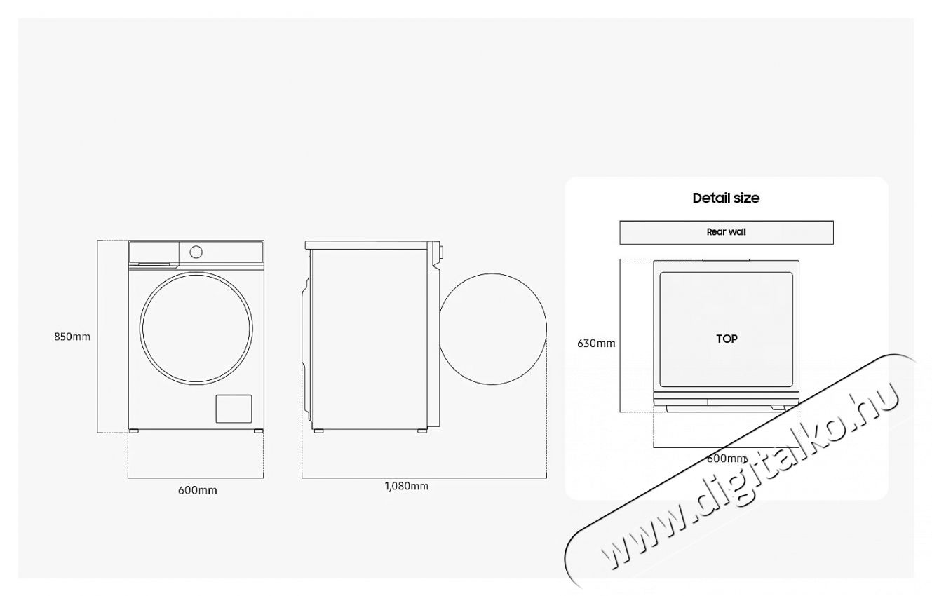 SAMSUNG Bespoke AI WW90DB7U34GWU4 Mos&oacute;g&eacute;p, 9 kg, 1400 ford./perc, A energiaoszt&aacute;ly, AI Ecobubble, Quick Bubble 39 perc, AI Control, Feh&eacute;r H&aacute;ztart&aacute;s / Otthon / K&uuml;lt&eacute;r - Mos&oacute;g&eacute;p / sz&aacute;r&iacute;t&oacute;g&eacute;p - El&ouml;lt&ouml;ltős norm&aacute;l (60cm-ig) mos&oacute;g&eacute;p - 537281