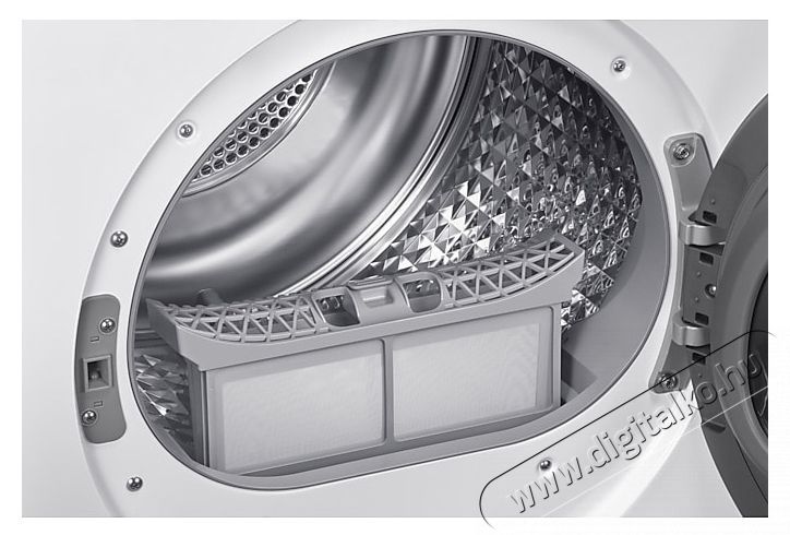 SAMSUNG DV90DG52A0AHLE hőszivatty&uacute;s sz&aacute;r&iacute;t&oacute;g&eacute;p, 9kg, Smart Things, Quick Dry, Optimal Dry, Wi-Fi, C energiaoszt&aacute;ly, Feh&eacute;r H&aacute;ztart&aacute;s / Otthon / K&uuml;lt&eacute;r - Mos&oacute;g&eacute;p / sz&aacute;r&iacute;t&oacute;g&eacute;p - Sz&aacute;r&iacute;t&oacute;g&eacute;p - 537273