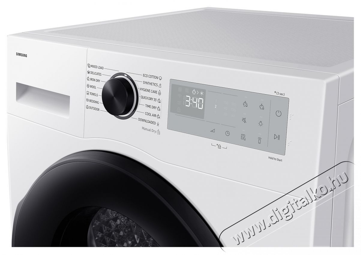 SAMSUNG DV90DG52A0AHLE hőszivatty&uacute;s sz&aacute;r&iacute;t&oacute;g&eacute;p, 9kg, Smart Things, Quick Dry, Optimal Dry, Wi-Fi, C energiaoszt&aacute;ly, Feh&eacute;r H&aacute;ztart&aacute;s / Otthon / K&uuml;lt&eacute;r - Mos&oacute;g&eacute;p / sz&aacute;r&iacute;t&oacute;g&eacute;p - Sz&aacute;r&iacute;t&oacute;g&eacute;p - 537273