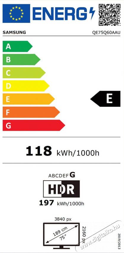 SAMSUNG QE75Q60AAUXXH Ultra HD LED Smart telev&iacute;zi&oacute; Telev&iacute;zi&oacute;k - LED telev&iacute;zi&oacute; - UHD 4K felbont&aacute;s&uacute; - 370641