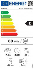SAMSUNG WW70AA126TE/LE mosógép Háztartás / Otthon / Kültér - Mosógép / szárítógép - Elöltöltős normál (60cm-ig) mosógép - 371564