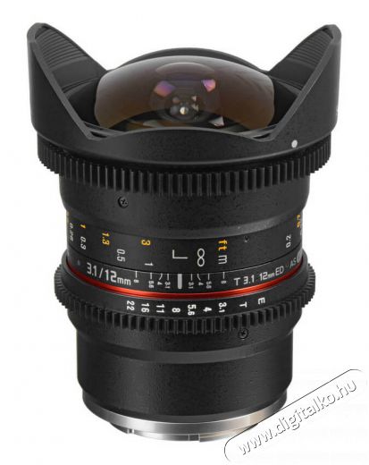 Samyang 12mm T3.1 VDSLR ED AS NCS Fish-eye objektív kamerához (Sony E) Fotó-Videó kiegészítők - Objektív - Fix fókuszú objektív - 313793