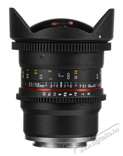 Samyang 12mm T3.1 VDSLR ED AS NCS Fish-eye objektív kamerához (Sony E) Fotó-Videó kiegészítők - Objektív - Fix fókuszú objektív - 313793