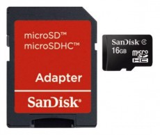 SanDisk microSDHC 16GB Class 4 + SD adapter - 46992 Memória kártya / Pendrive - MicroSD / MicroSDHC kártya - 265006