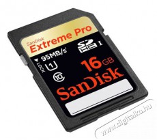 SanDisk SDHC 16GB Extreme Pro Class 10 UHS-1 95MB/s - 114740 Memória kártya / Pendrive - SD / SDHC / SDXC kártya - 256073