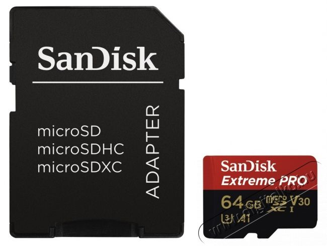 SanDisk 64GB microSD Extreme Pro CL10 UHS-I, 100MB/s V30, A1 - 173428 Mem&oacute;ria k&aacute;rtya / Pendrive - MicroSD / MicroSDHC k&aacute;rtya - 330701