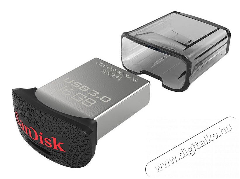 SanDisk USB 3.0 pendrive 16GB Cruzer Fit Ultra 130MB/s - 173351 Memória kártya / Pendrive - Pendrive - 306349