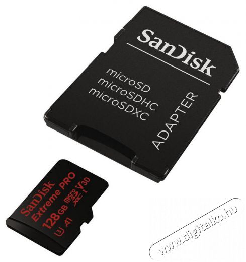 SanDisk MicroSDXC 128GB Extreme PRO A1 Class 10 UHS-I V30 (U3) + SD adapter (SDSQXCG-128G-GN6MA) - 173429 Memória kártya / Pendrive - MicroSD / MicroSDHC kártya - 330699