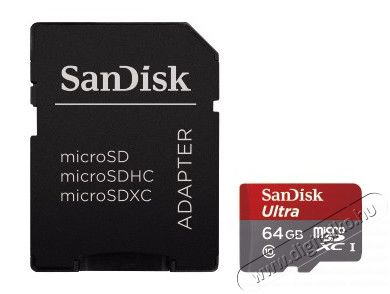 SanDisk microSDXC Ultra Android kártya 64GB, 80MB/s Class 10 UHS-I - 139728 Memória kártya / Pendrive - MicroSD / MicroSDHC kártya - 290331